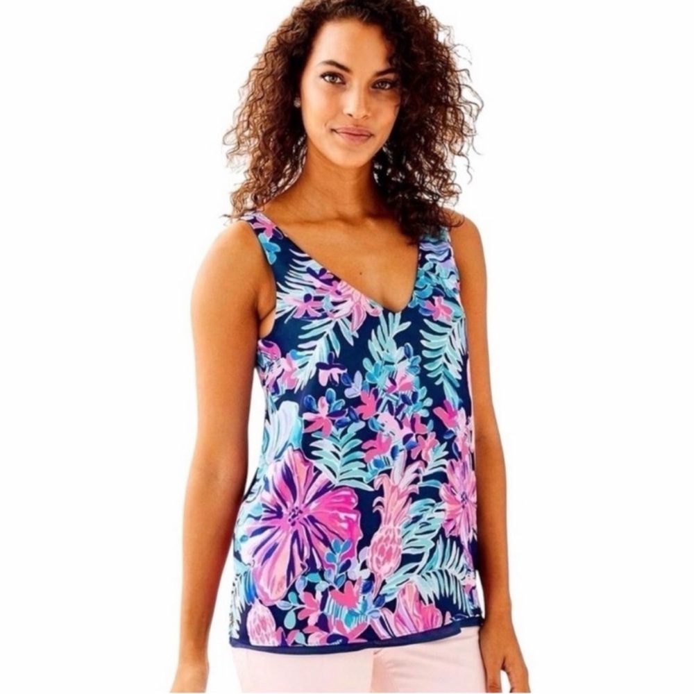Lilly Pulitzer Florin Reversible Tank Top In Garden Getaway Size XS/S